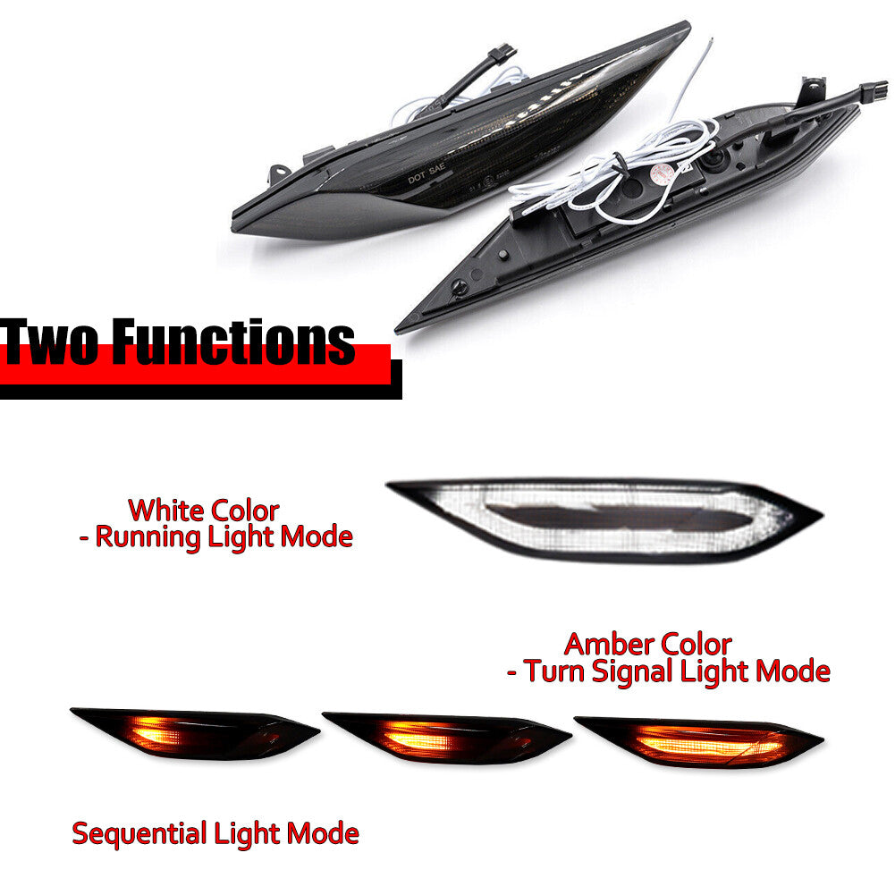 Sequential LED front corner DRL turn signal lights suitable for 11-14 for Cayenne 958- v