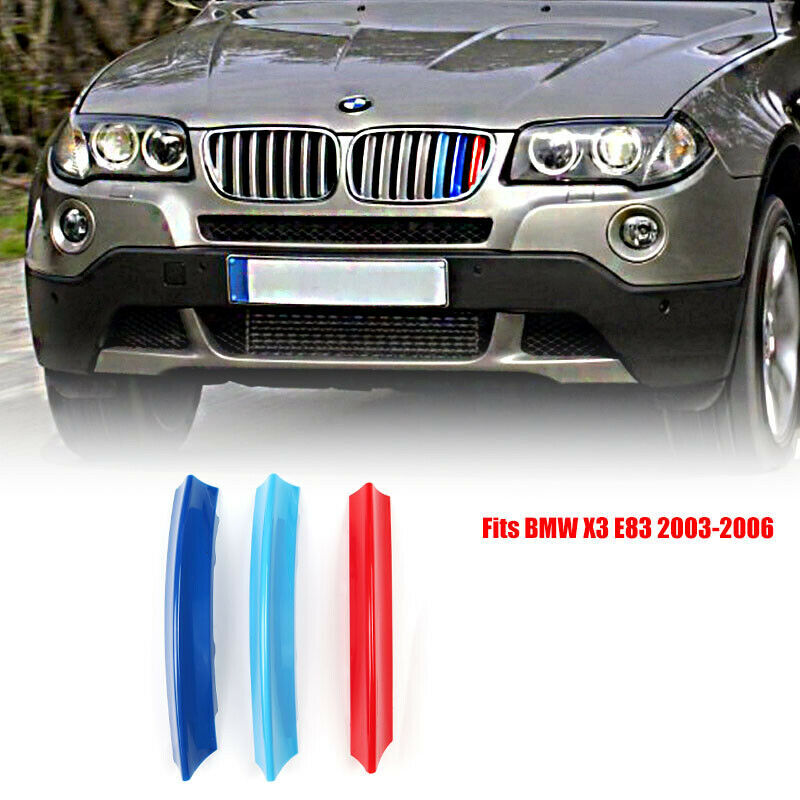 3-Color Front Center Mesh Grille Grill Strip Cover Trim for BMW X3 E83 2003-2006