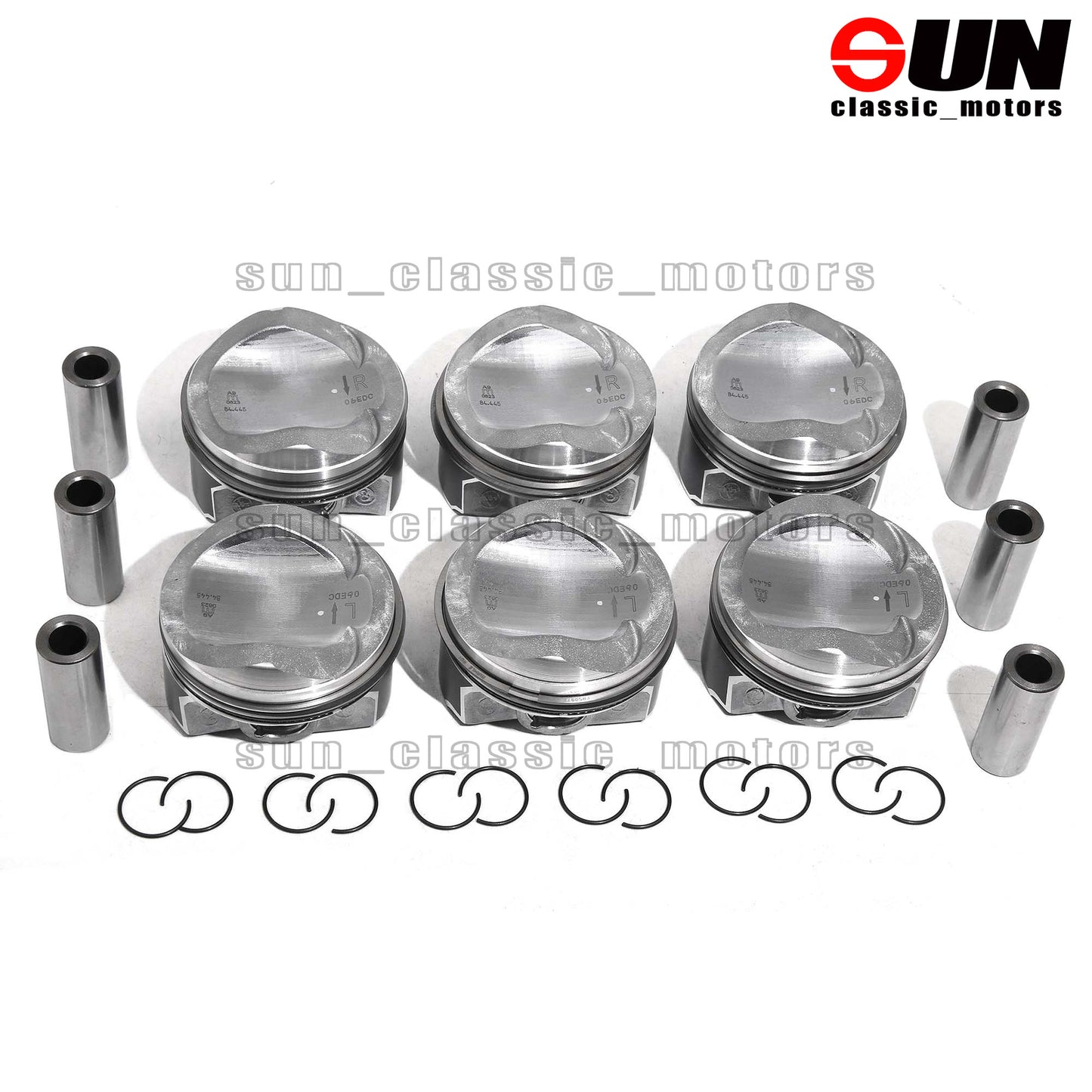 6-Piece Piston and Ring Set STD for Audi S5 A6 A7 for A8 Q7 3.0 TFSI CRE CTD EA837-