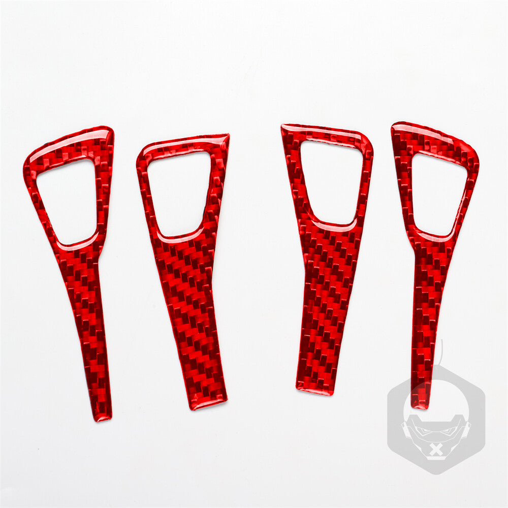 4-piece red carbon fiber window control panel button cover for 20-22 for Model Y n