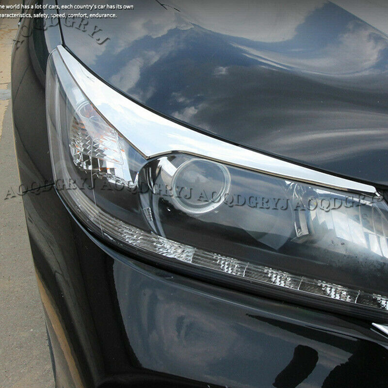 ABS Chrome Headlight Lamp Eyebrow Molding Trim for Honda Accord Sedan 2014-2015
