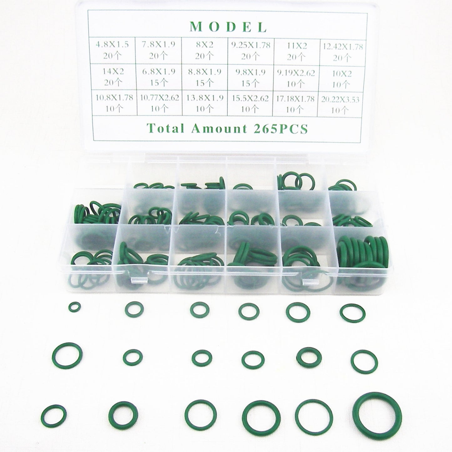 265 Pcs Car A/C System Air Conditioning O Ring Seals Set Rapid Repair Kit Tool Q
