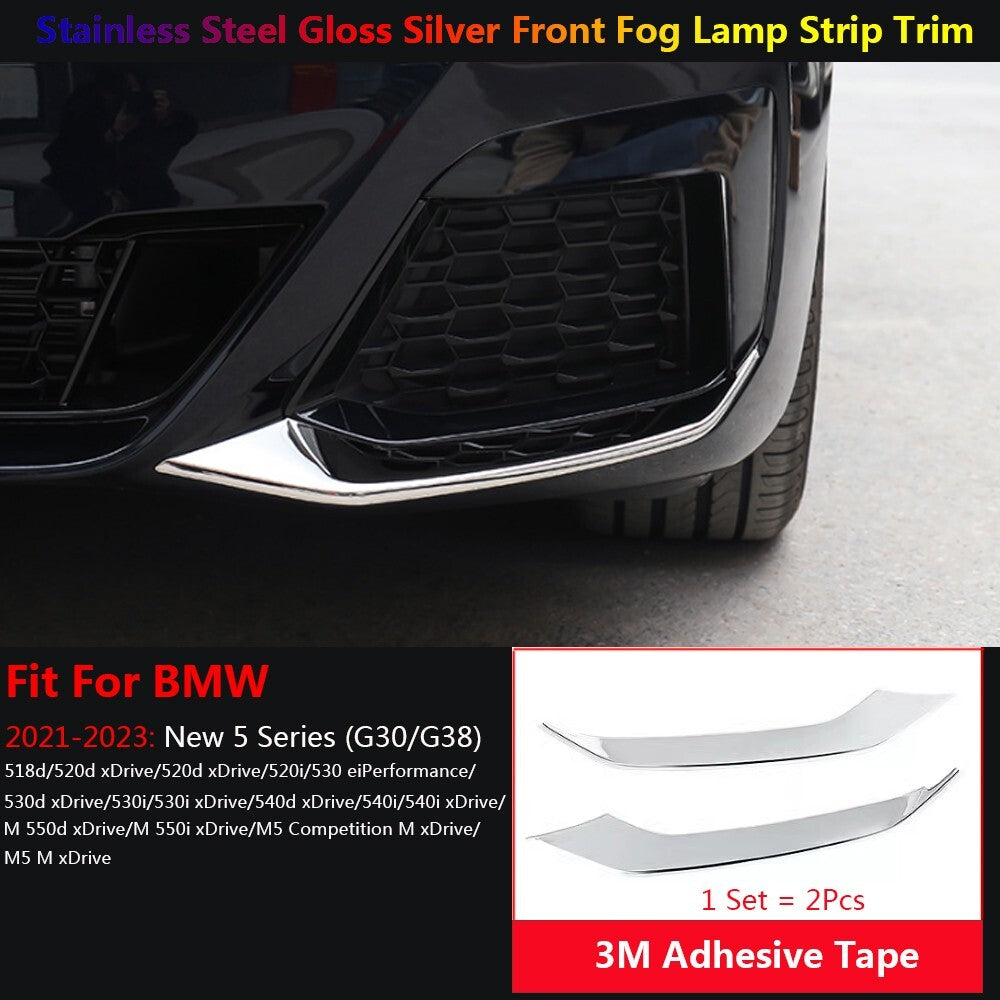 Stainless for BMW 5 Series G30 Exterior Car Front Fog Light Cover Molding Trims
