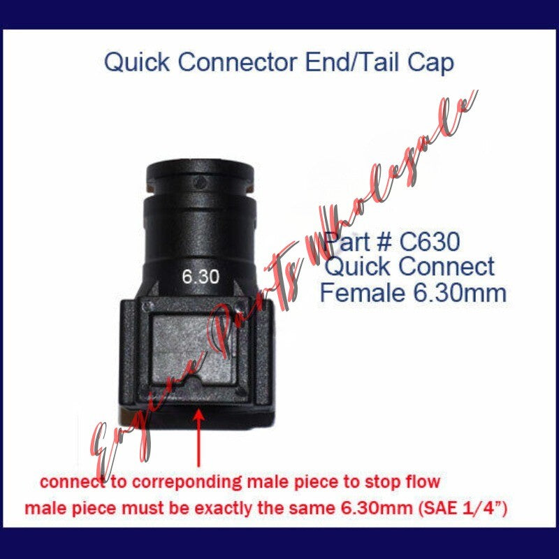 SAE 1/4 6.30mm Female Shut-Off Plug End Cap Fuel Line Quick Connector Stopper Q