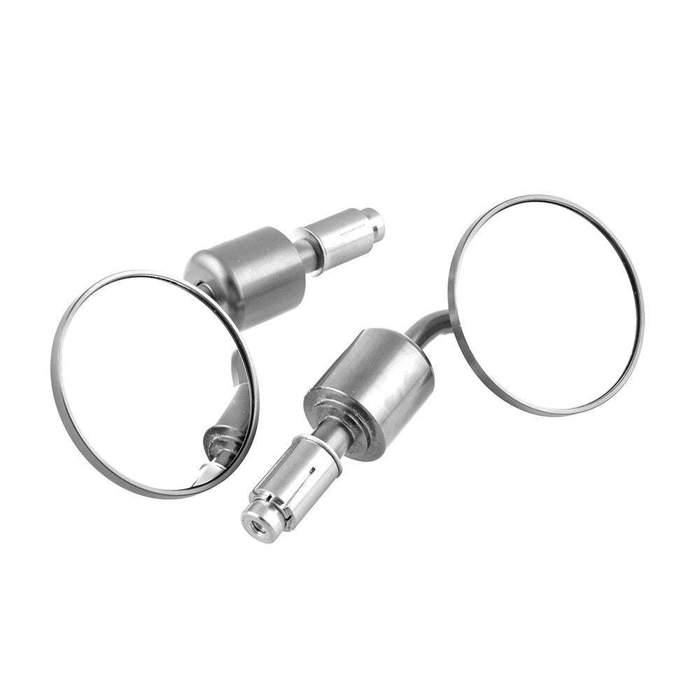 Silver Round Rearview Handle Bar End 7/8 Side Mirrors for Motorcycle for Honda Q