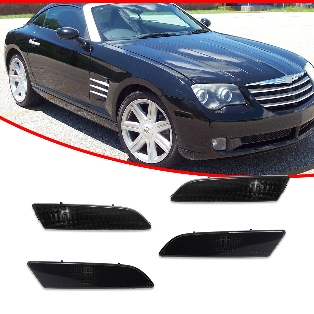 Smoke front and rear bumper shell set suitable for 04-08 for Chrysler Crossfire SideMarker lights- v