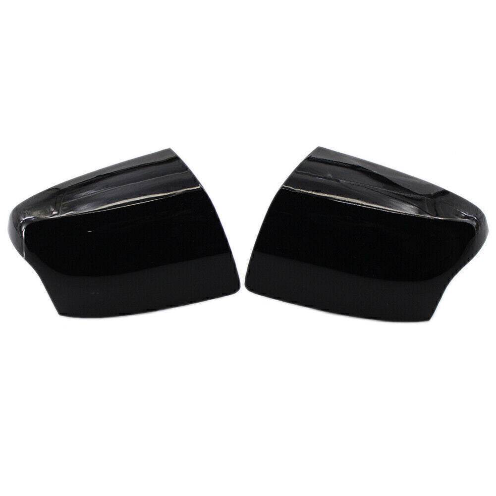 Pair Rearview Rear View Mirrors Cover Glossy Black ABS Fit for Ford Focus 2005-2008