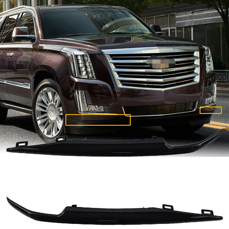 Gloss Black Front Bumper Trim Set For 2015-2020 for Cadillac for Escalade ESV