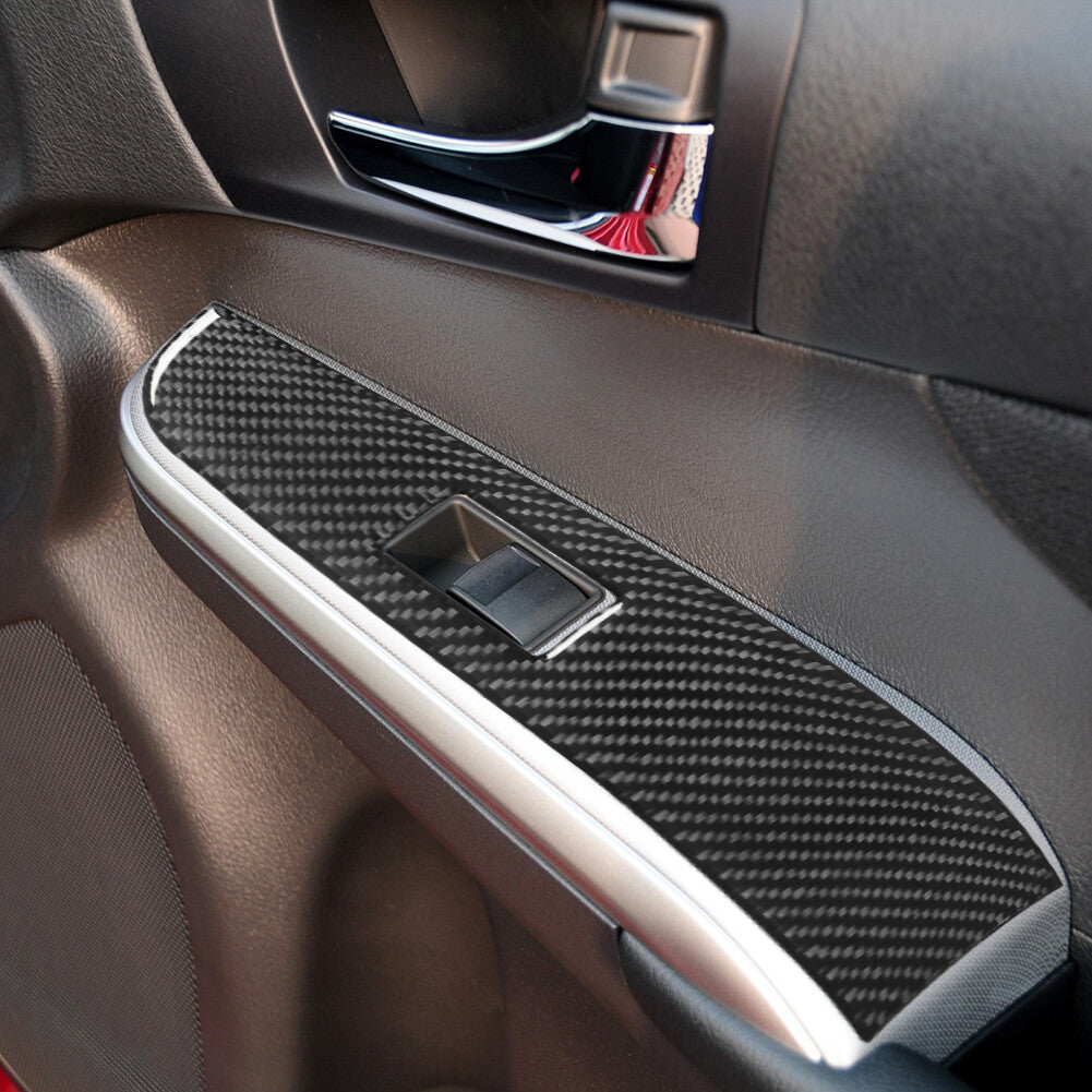 6PCS Carbon Fiber Interior Rear Door Handle Trim Cover for Fiat 500L 2014-2017 v