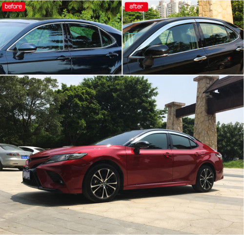 for Toyota for Camry 18-23 Chrome Window Visor Vent Sun Shade Rain Guard Door Visor