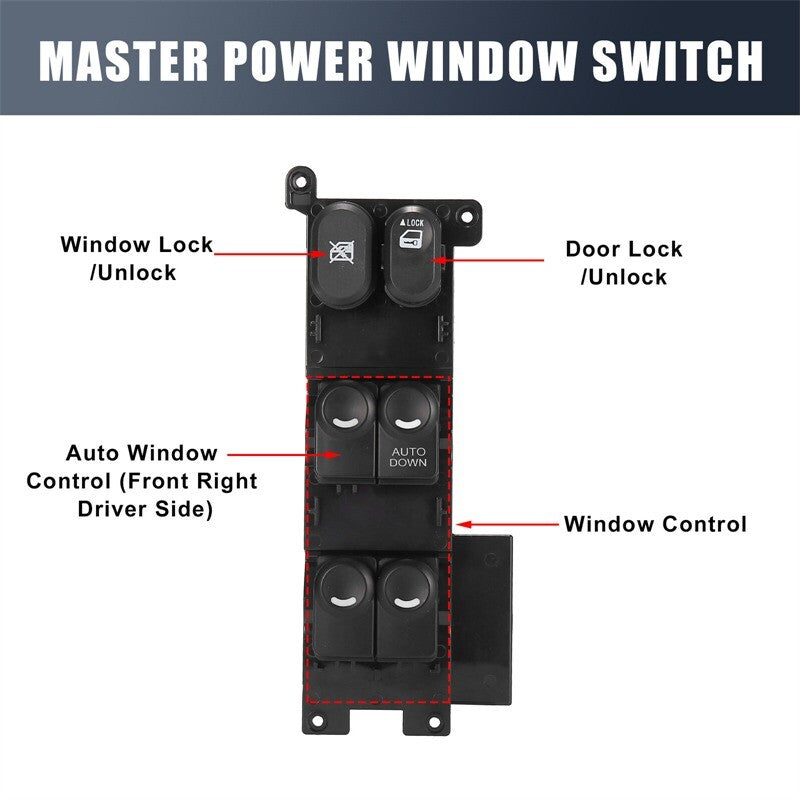 93570-2L910 for 07-12 for Hyundai I30 Front Right Driver Side Power Window Switch v