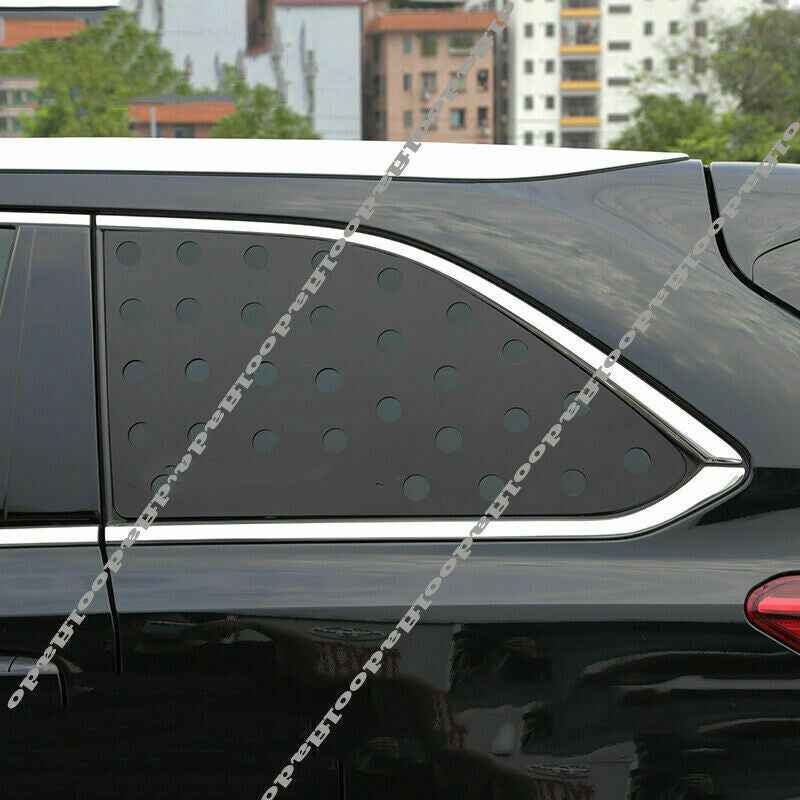 Black Rear Side Window Louver Shutter Cover Trim for Toyota Highlander 2014-2019