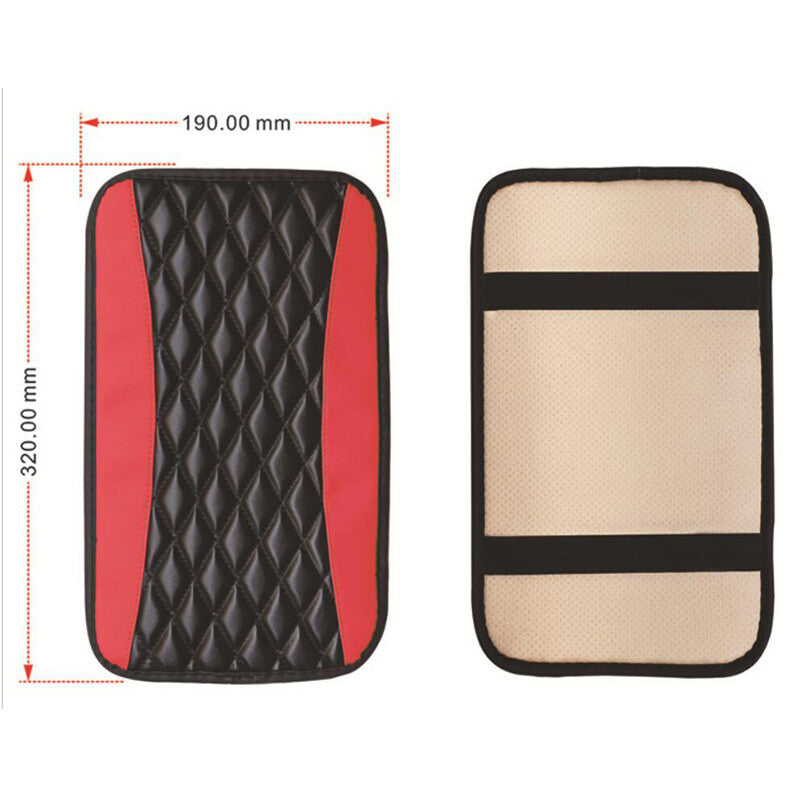 Car Armrest Cover Center Console Box PU Leather Cushion Mat Accessories Red v