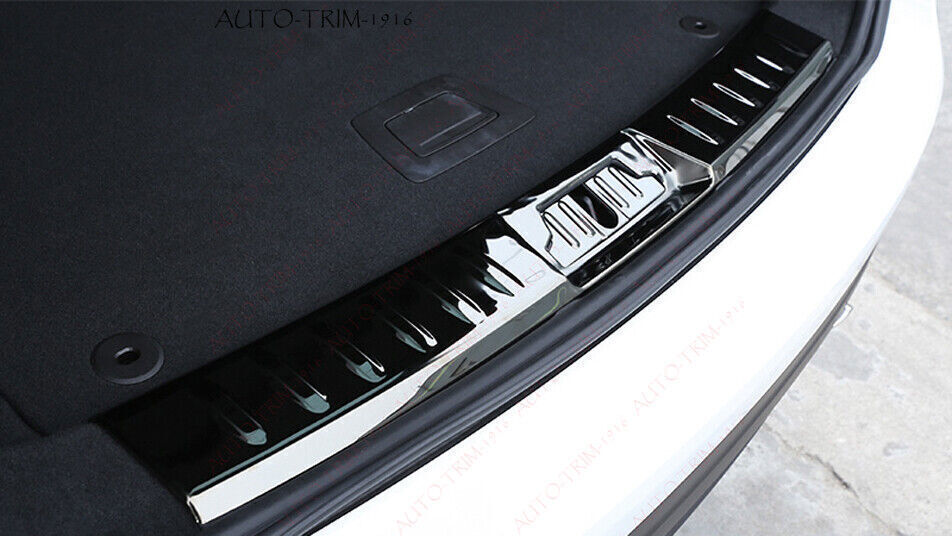 Black Inner Rear Bumper Protector Sill Plate Steel for Jaguar F-Pace 2017-2023