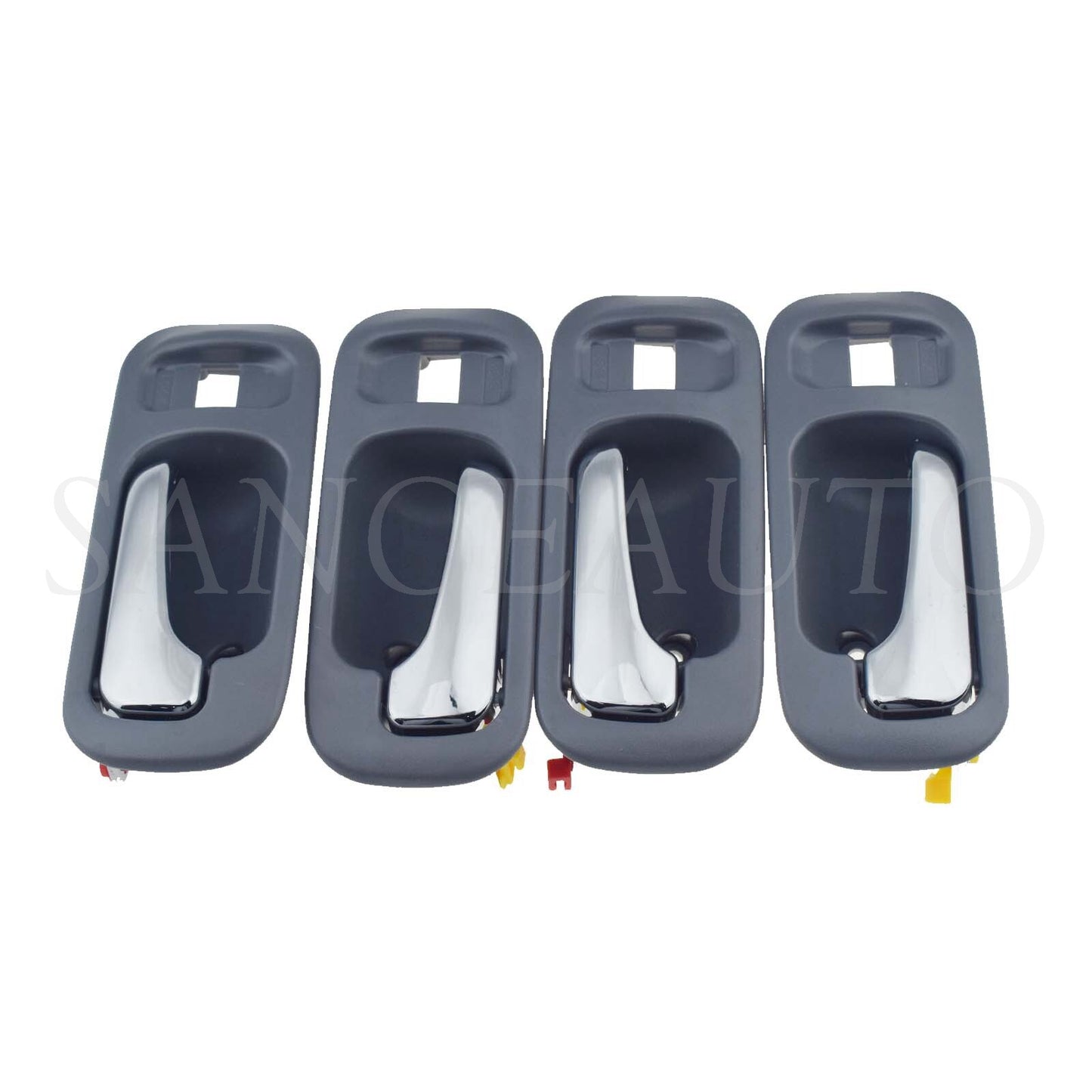 4-Piece Interior Door Handle Set, Gray Chrome Alloy, for 1997-2001 for Honda CRV n
