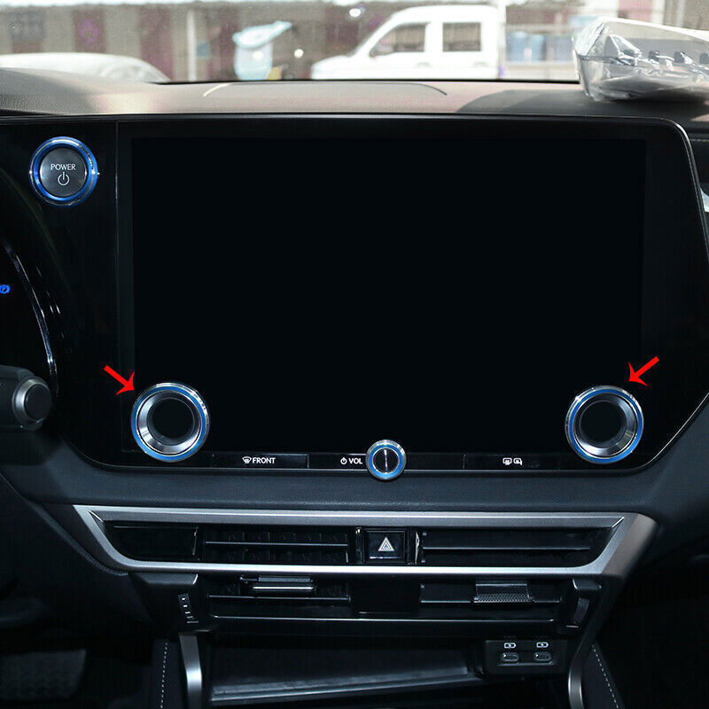 Blue Aluminum Console Air Conditioning Knob Trims for Lexus RX350 500h 2023-2024