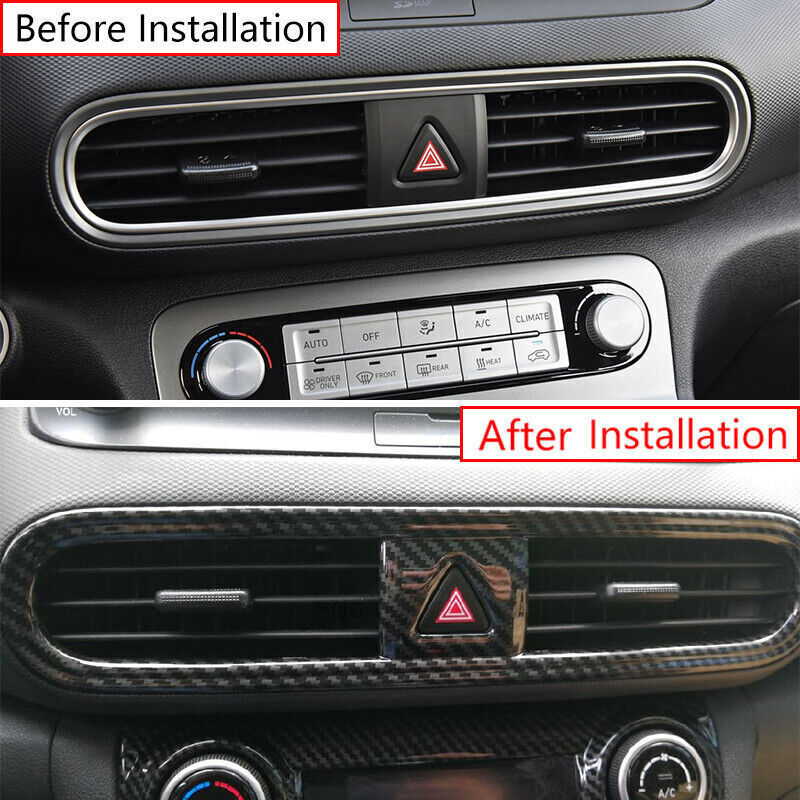 Carbon Fiber Leather Center Armrest Box Cover Trim For Highlander 2014-19 v