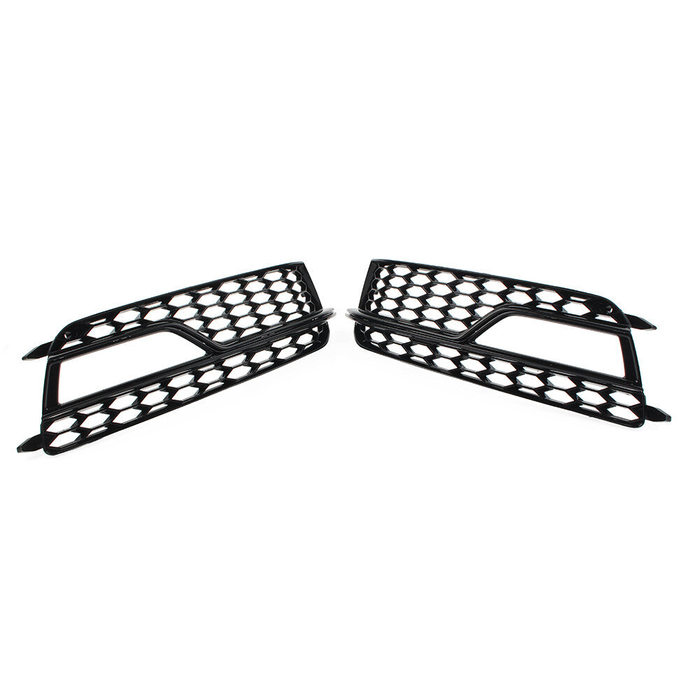 Pair Bumper Honeycomb Mesh Fog Light Grille Cover for Audi A5 S5 13-17