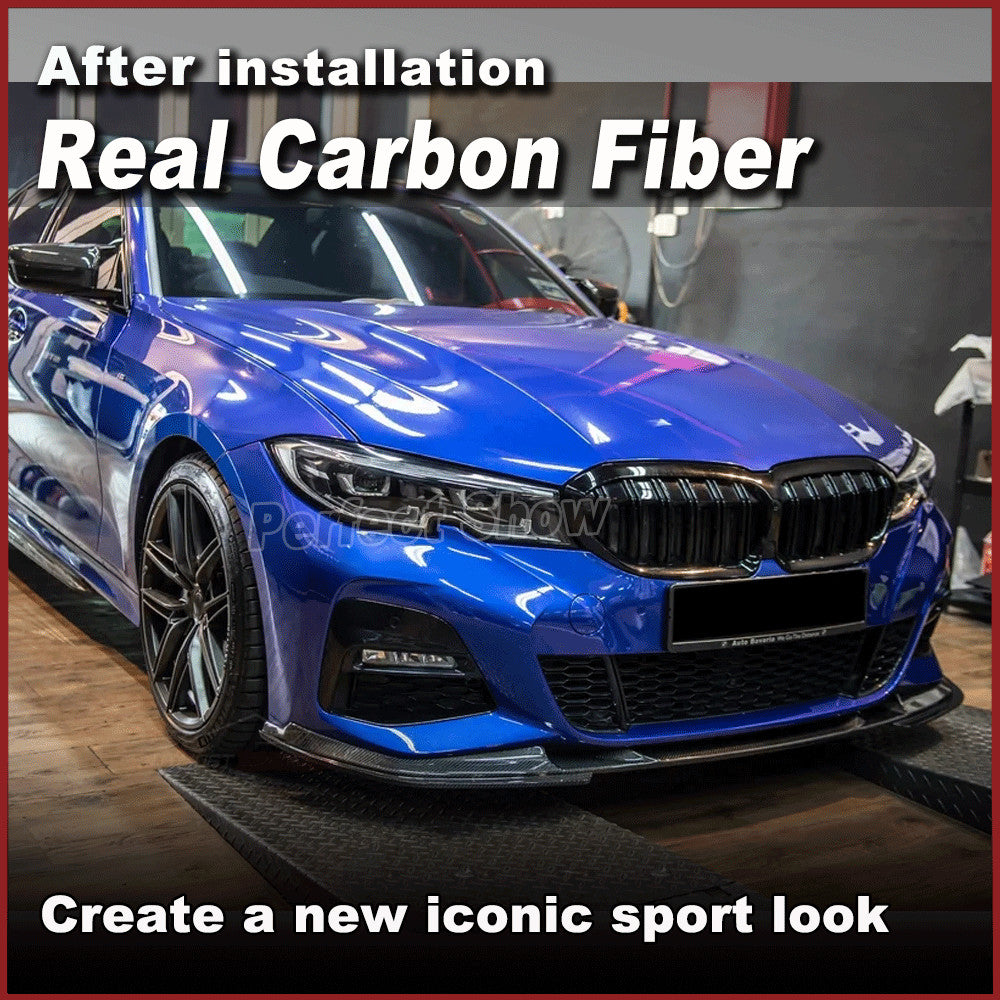 Real Carbon Front Bumper Lip Spoiler for BMW 3 Series G20 G28 M-SPORT M340i 2020