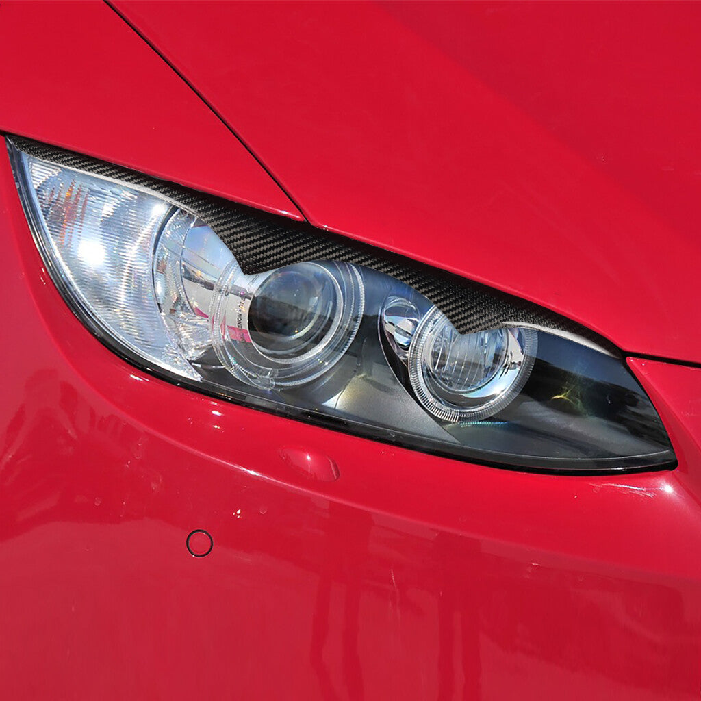 Carbon Fiber Headlight Eyelids Eyebrow Trim for BMW 07-2012 E92 COUPE E93 2-Door