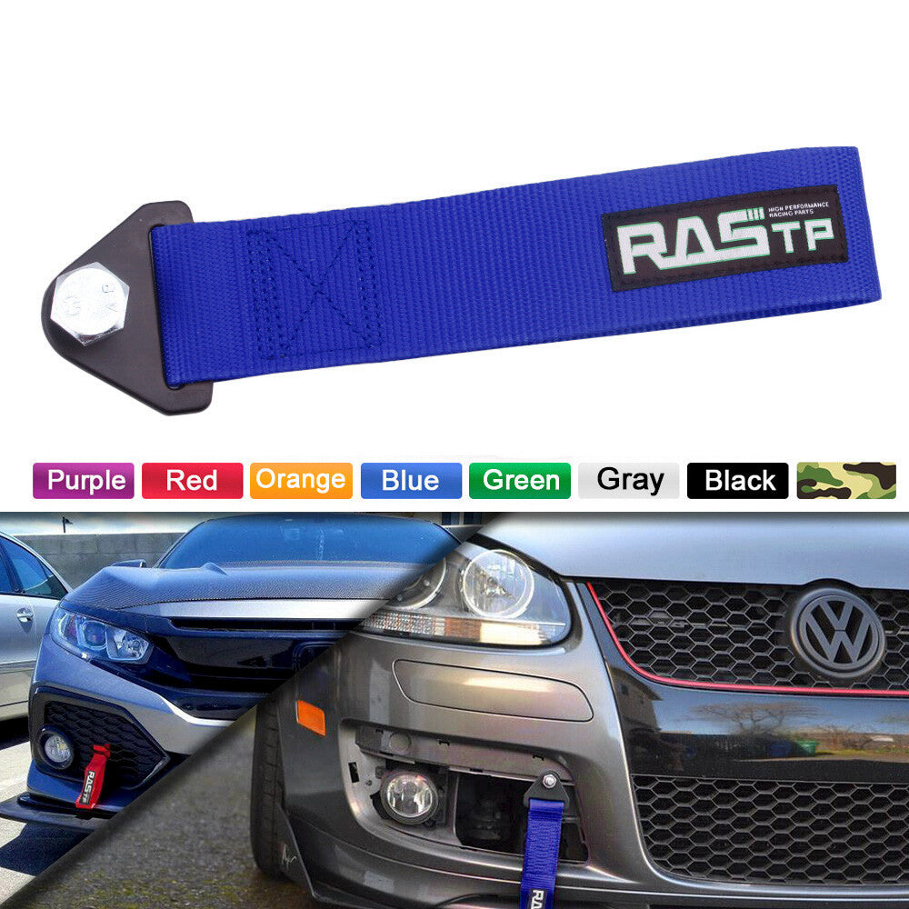 Towing Strap Rope High Strength Nylon Blue Trailer Racing Drift Rally Belt Hook Q
