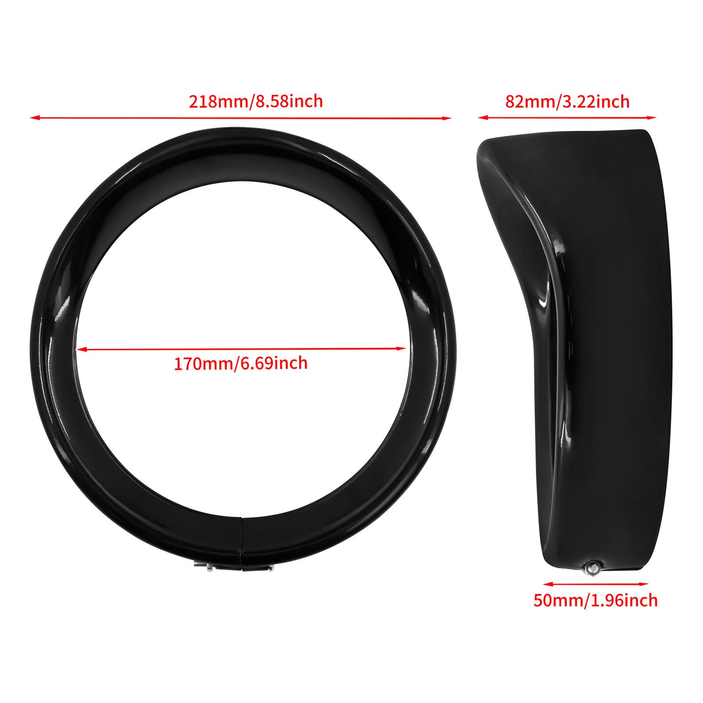 7'' Headlight Bezel Trim Visor Ring Fit for Harley Touring FLHR Dyna Softail FLS Q