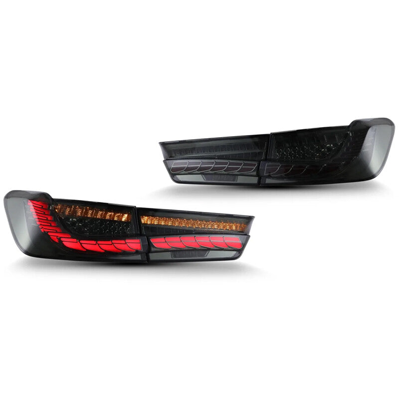 Smoked LED taillights following the start-up animation are suitable for BMW 3 Series G20 M3 2019-2022.