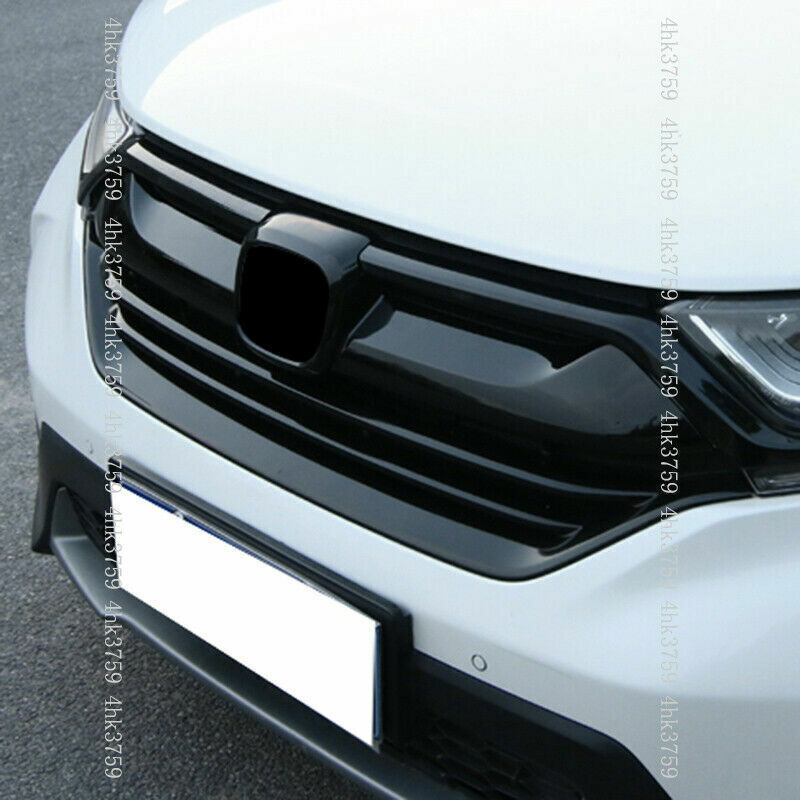 Glossy Black Front Grille Grilles Moulding Cover Trim for Honda CR-V 2017-2021