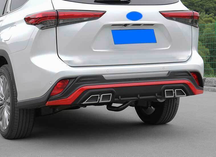 1P Blackred Rear Skid Plate Bumper Board Guard Trim for Toyota Highlander 20-24
