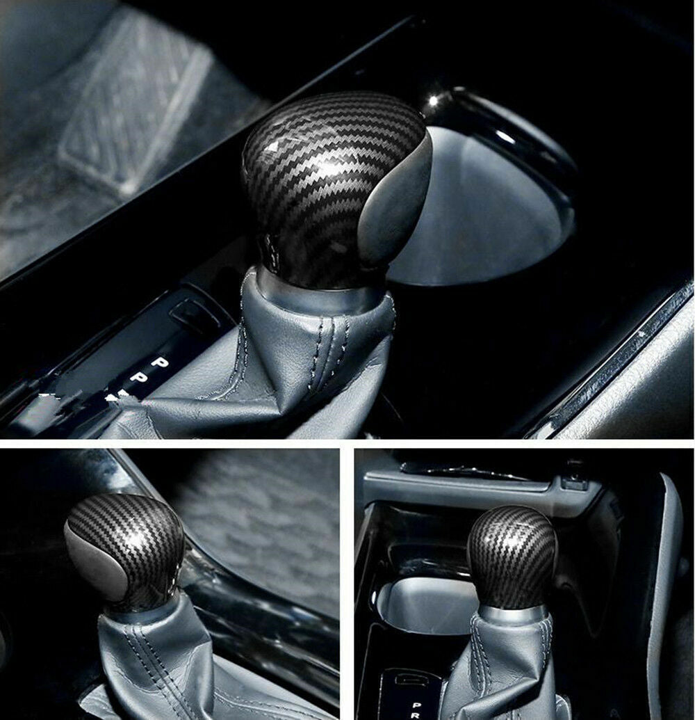 1P Console Gear Shift Knob Head Cover Trim for Toyota C-HR 2018-22 Carbon Fiber