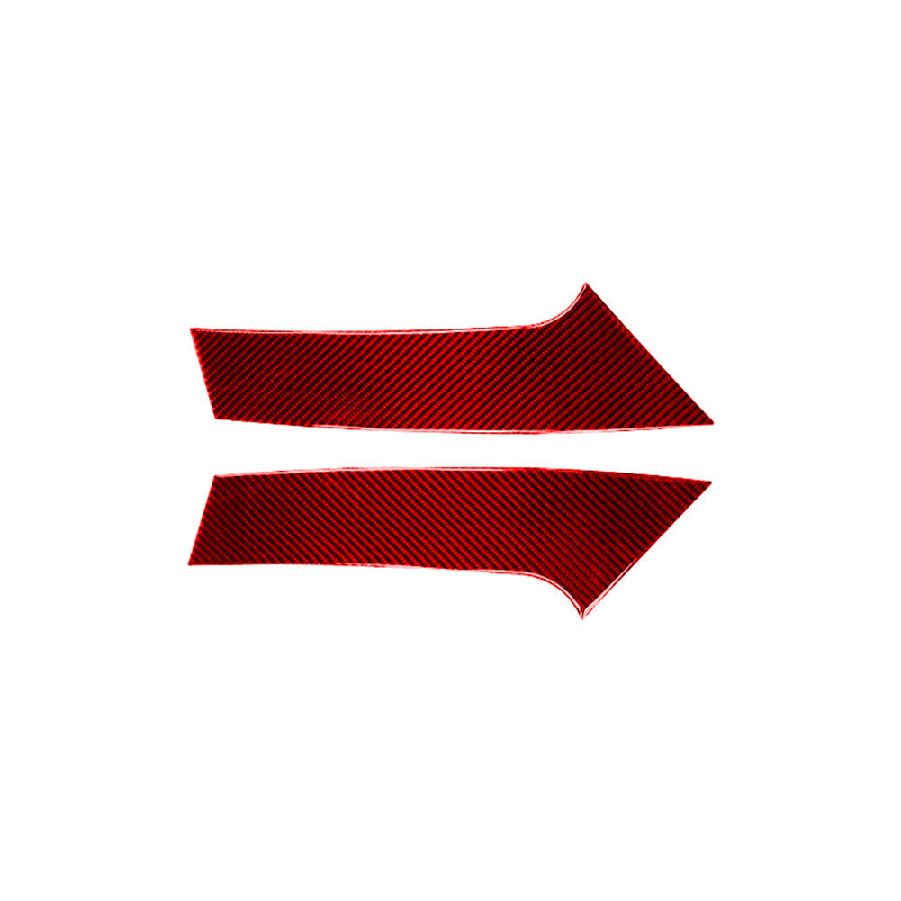 2X Red Carbon Fiber Rear Window Glass Cover Trim for Nissan Rogue 2014-2016