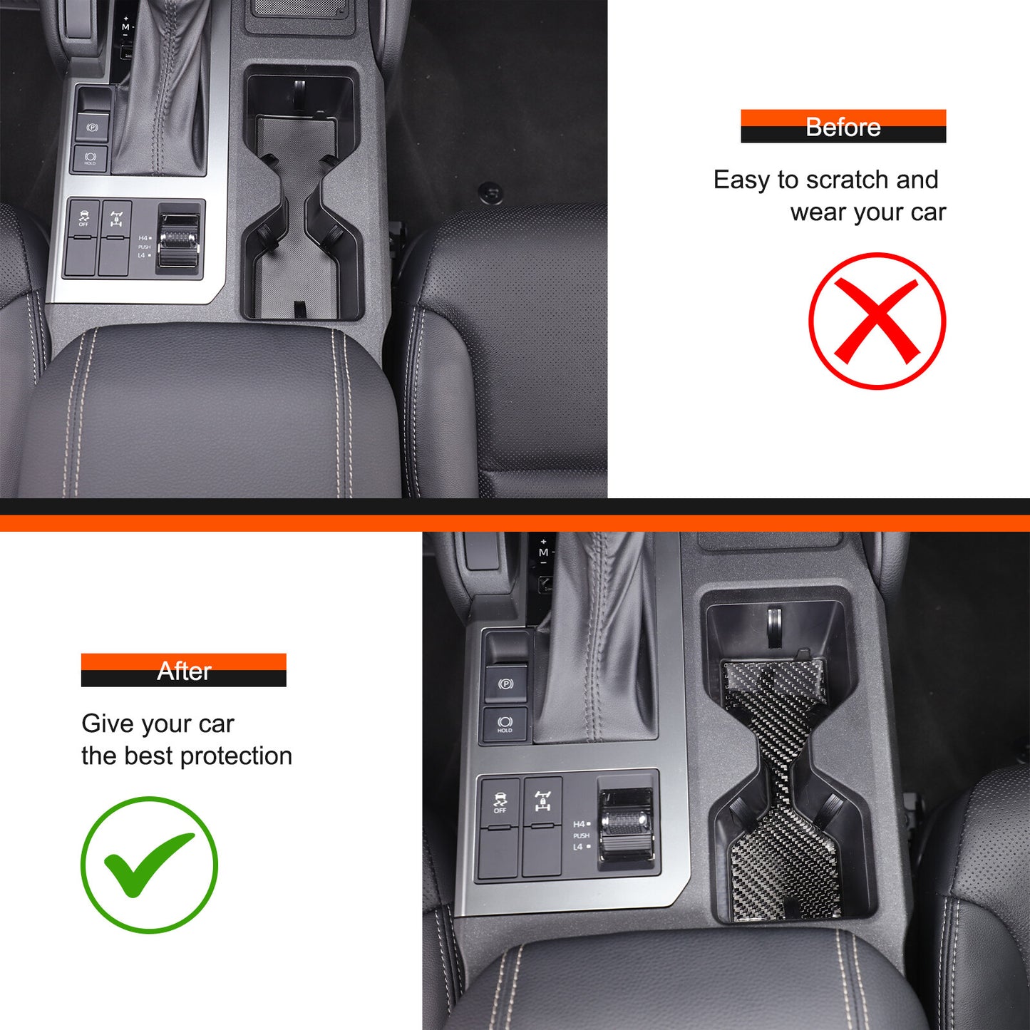 The center cup holder cover is compatible with 2024-25 Prado for Land Cruiser LC250. n