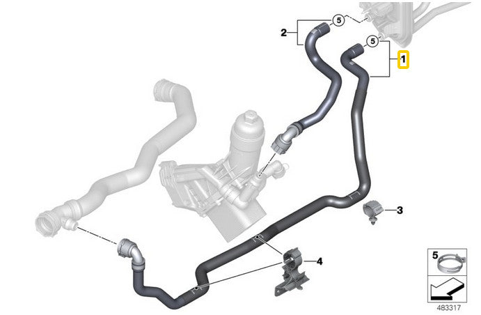 1 Radiator Coolant Hose for X3 G01 X4 G02 64219354459 v