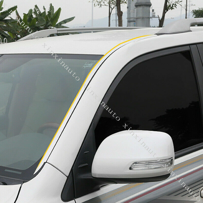 for Toyota for Land Cruiser 2008-21 Chrome Steel Front Windshield Window Strips Trim