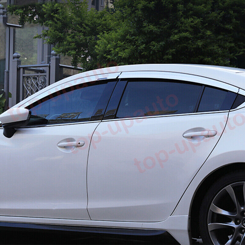 for Mazda 6 2014-2021 silver Window Wind Visors Sun Rain Guard Vent Deflectors