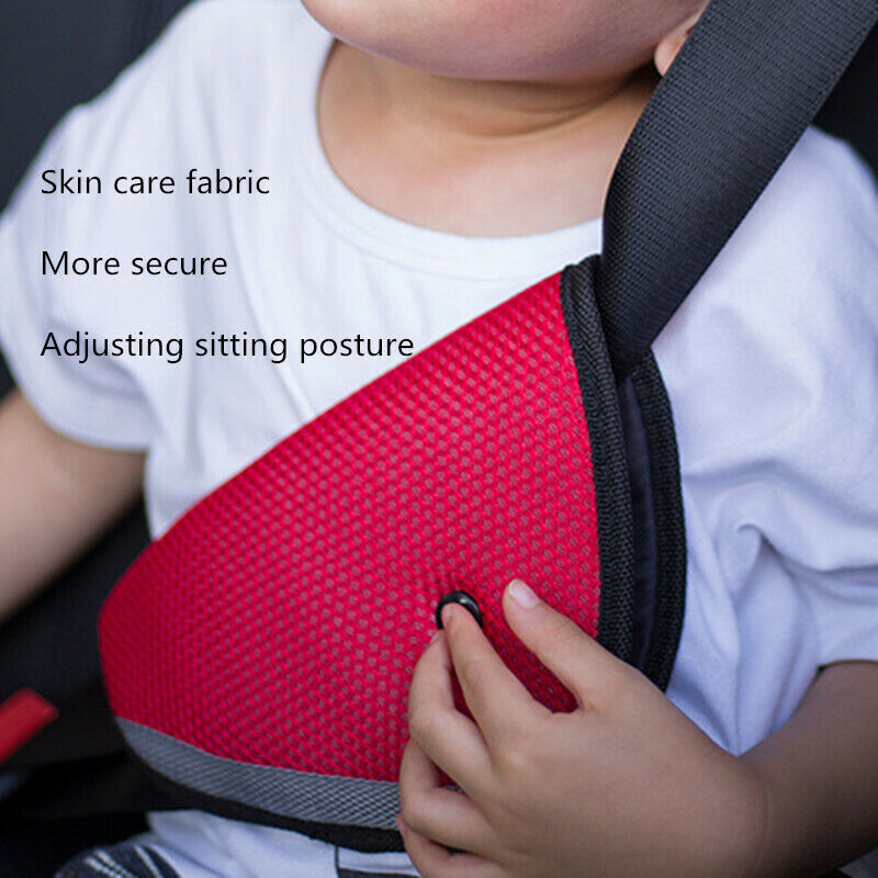 Car Kid Safety Cover Strap Adjuster Harness Pad Children Belt Clip Red Triangle