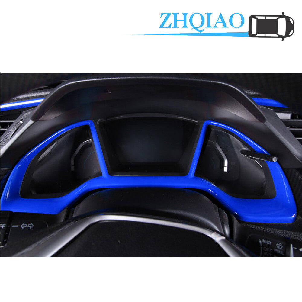 Blue ABS Interior Dashboard Decor Frame Trim Fit for Honda for Civic 10th 2016-2020