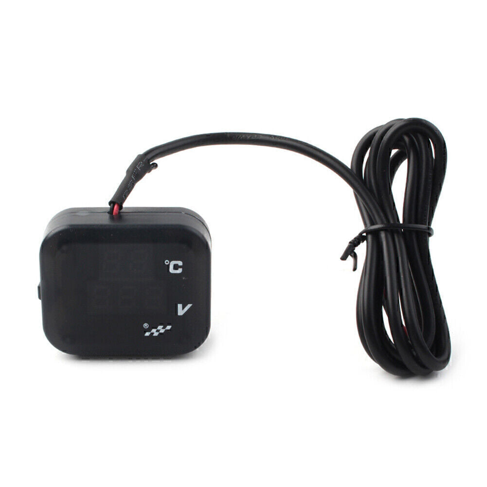 Lufttemperaturanzeige LED Voltmeter Spannung Thermometer Messger?t USB Motorrad