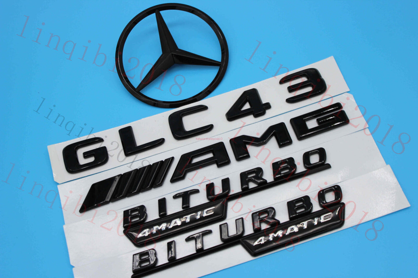GLC43 AMG Trunk Logo Sticker Decal Badge Set for Mercedes-Benz GLC43