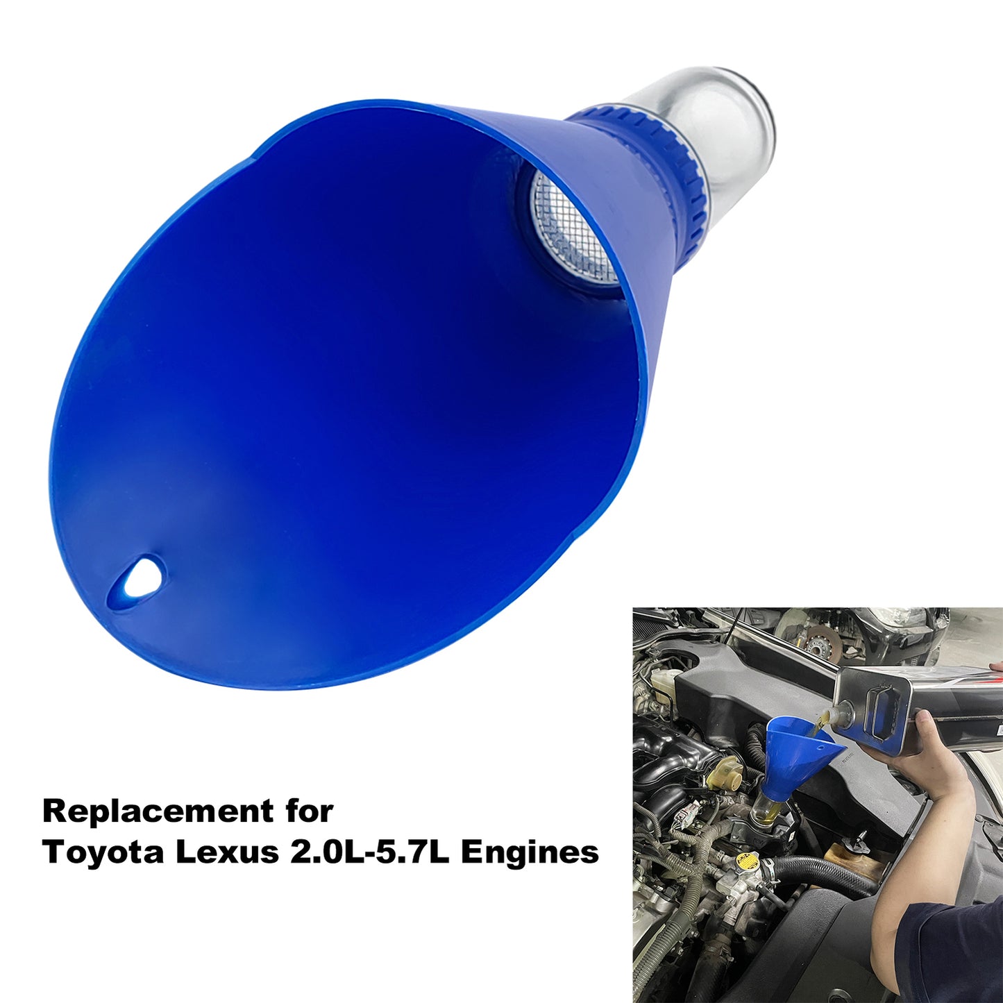 Oil Funnel Replacement for Toyota 2.0L-5.7L Engines O2R4 Q