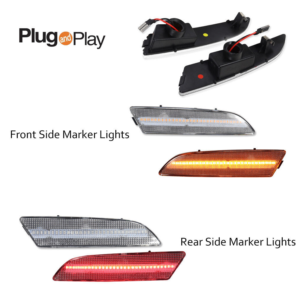 Suitable for 04-08 for Chrysler Crossfire transparent lens side marker LED kit, front and rear- v