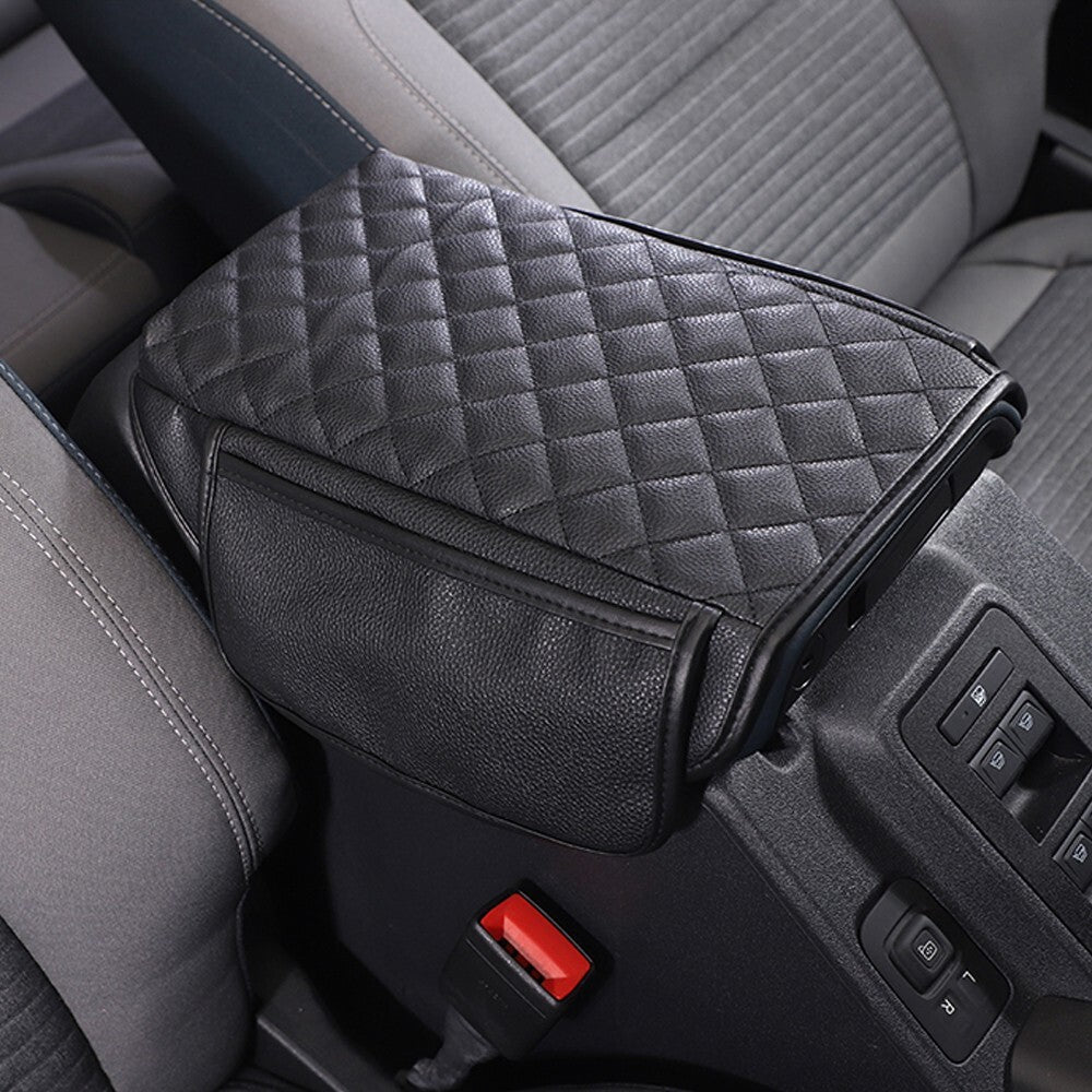 Leather Center Console Armrest Box Cover Pad with Storage Bag for ford Bronco