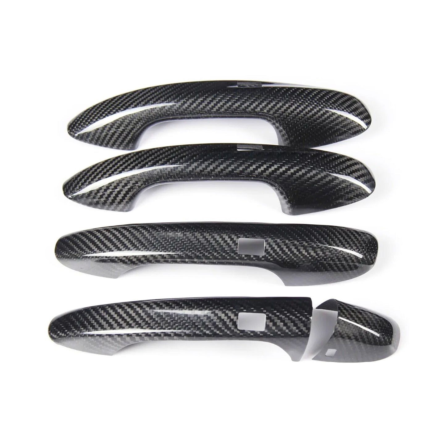 4x Real Carbon Fiber Door Handle Cover w Sensor for Benz W205 C E S GLC GLE