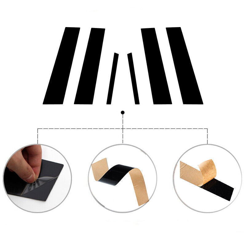 Piano Black Pillar Posts Door Window Molding Strip Trims for Buick Regal 11-2017
