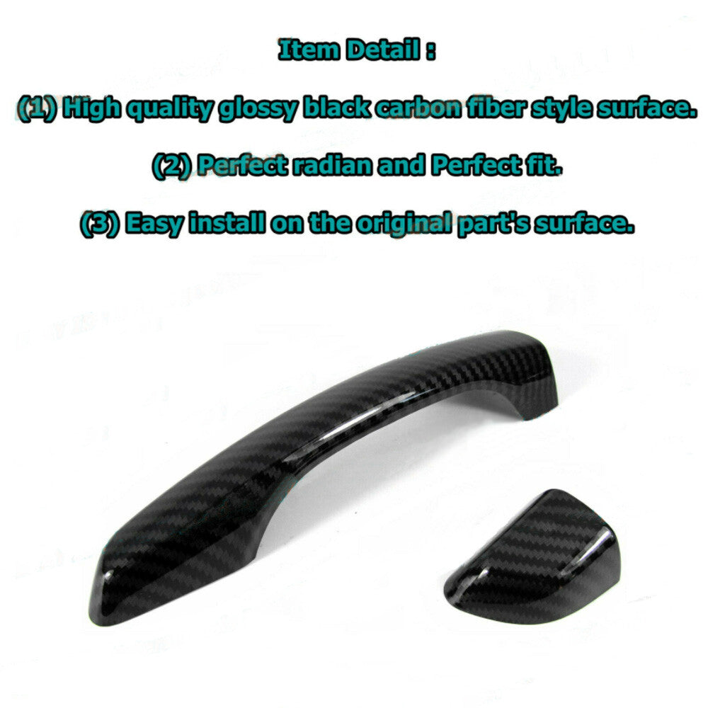 For 2018-2021 for Hyundai Accent Glossy Carbon Fiber Side Door Handle Covers Trims
