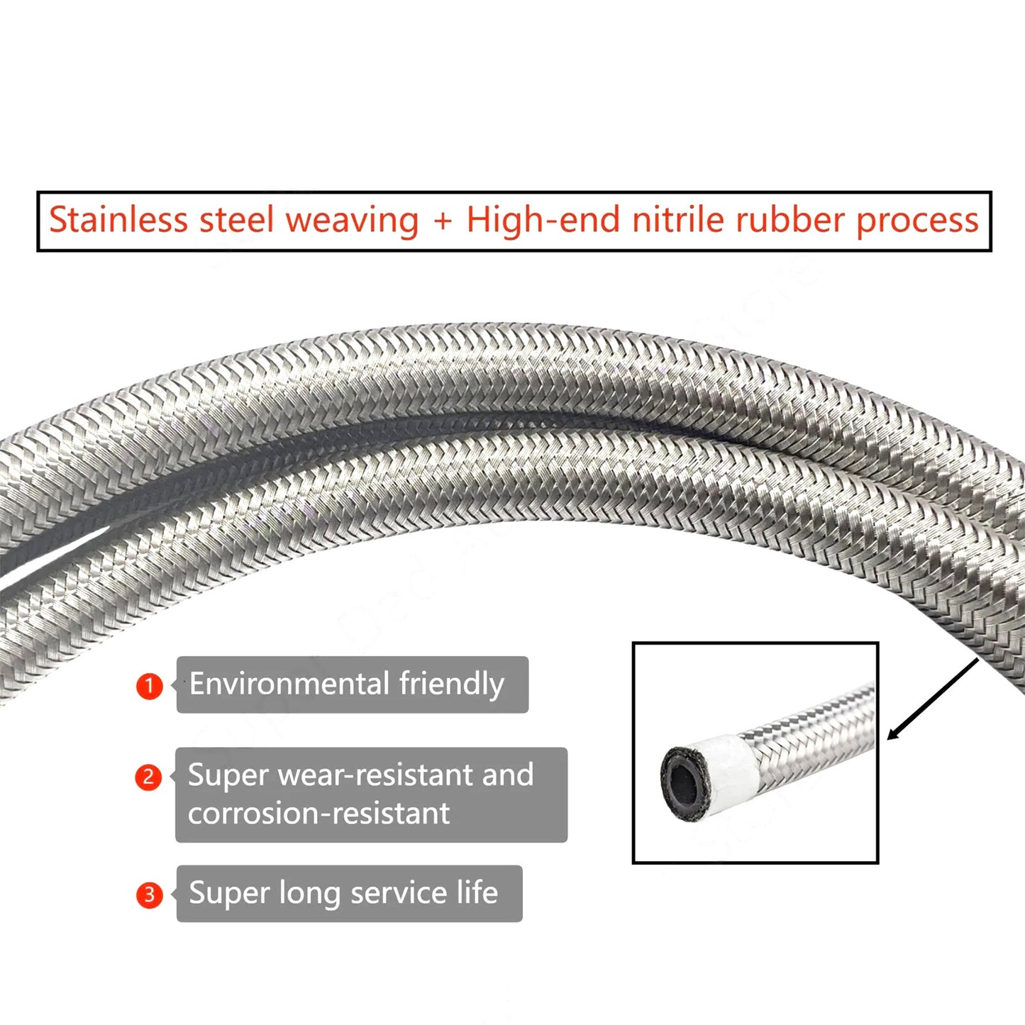 SS Braided Fuel Lines Quick Fix Set for GMC for Chevrolet Gas Flex Ext Cab