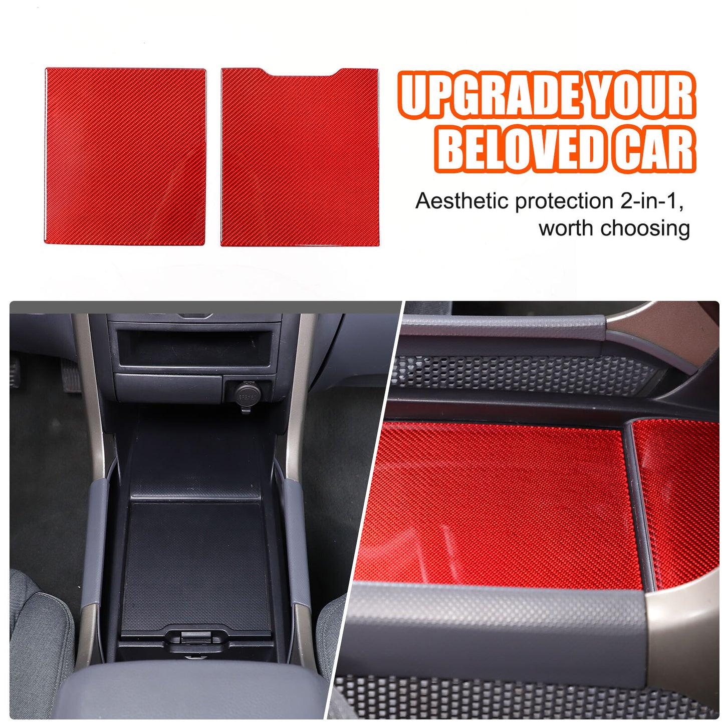 Red carbon fiber sticker for center console storage slot on for Honda Pilot 03-08- n