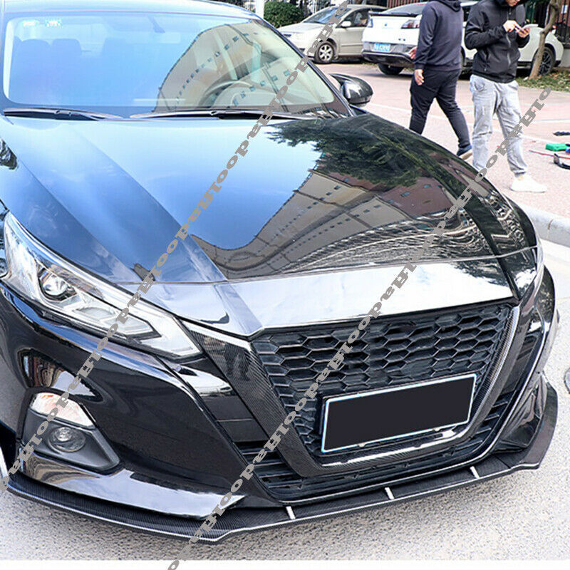 for Nissan Altima 2019-22 Carbon Fiber FRONT Bumper Grill Grille Moulding Covers