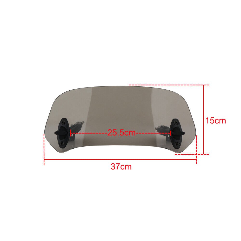 Motorcycle Adjustable Clip On Windshield Extension Spoiler Bike Wind Deflector Q