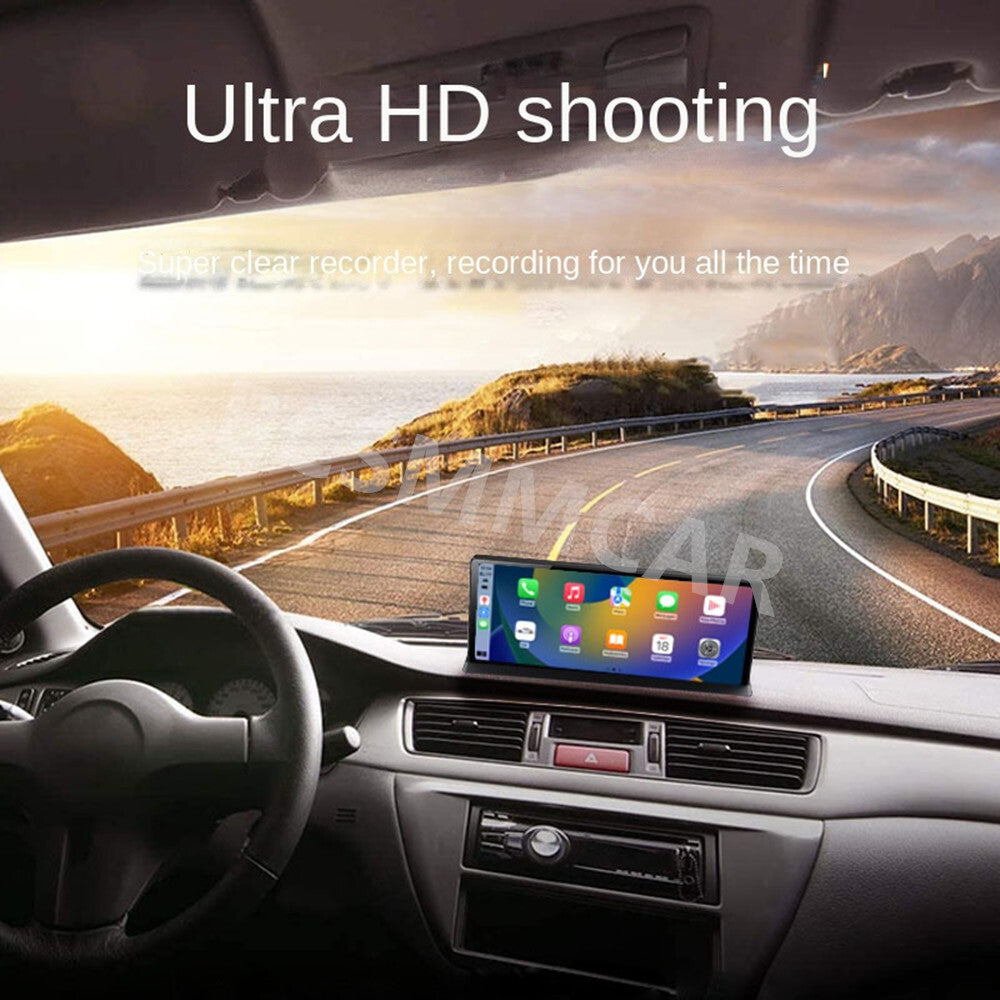 Car Dash Front Rear Camera Mirror Link For Carplay Android Auto Night Vision